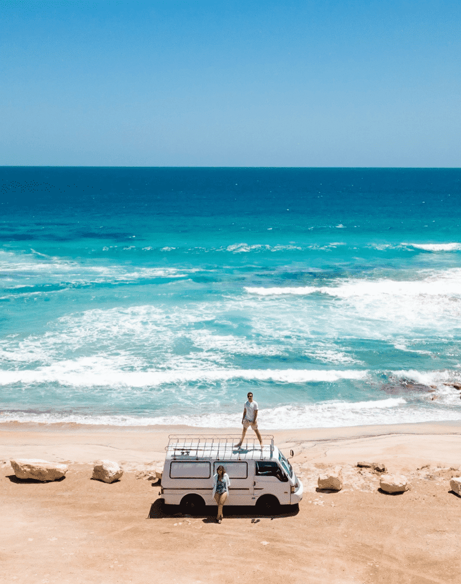 Camper Van at Greenly Beach - Unexplored Footsteps