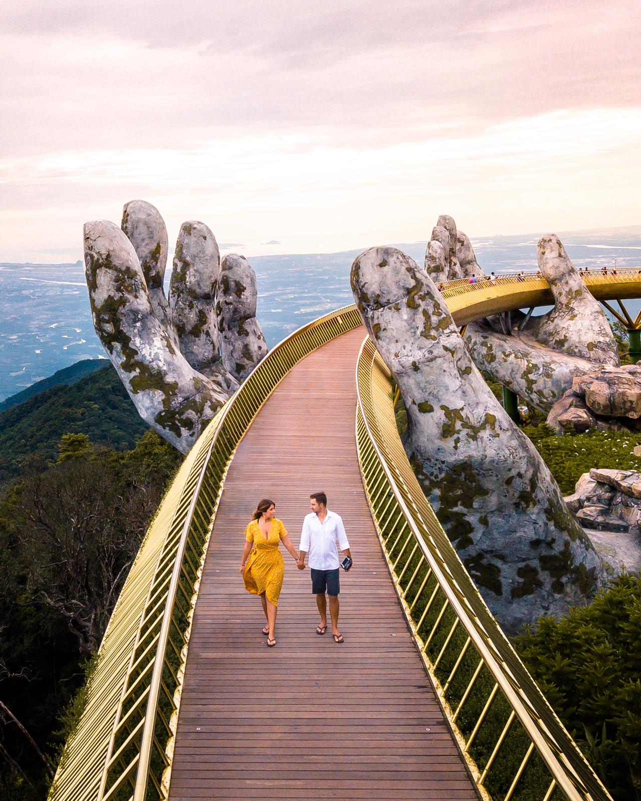 DRONE SHOT GOLDEN HAND BRIDGE