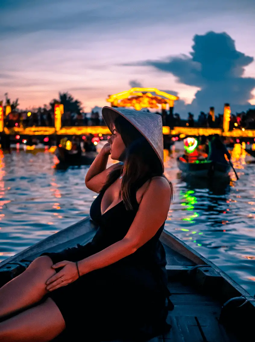 Milly on the river at Hoi An